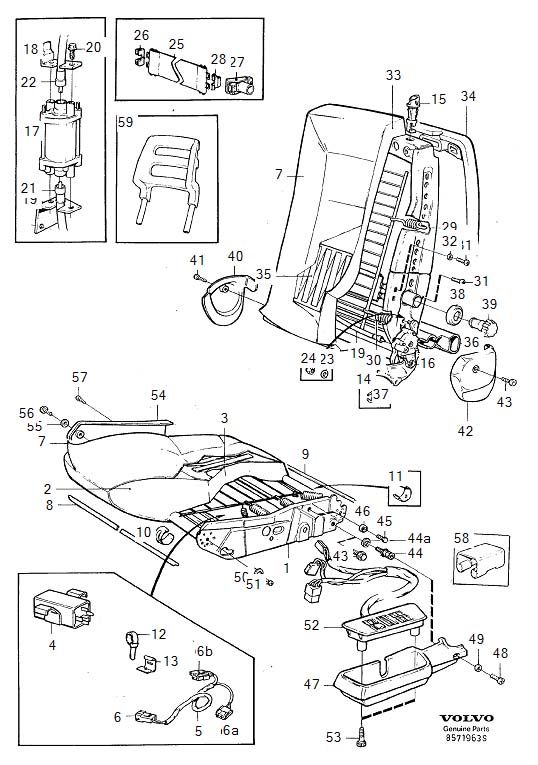Full size assembly image of Front seat, electrically adjustable (1/6)