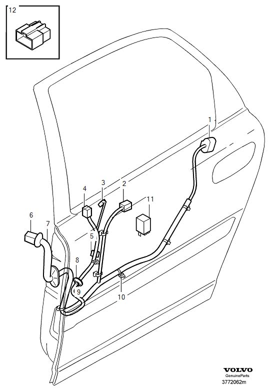 Diagram Cable harness, rear doors for your 2003 Volvo S40   