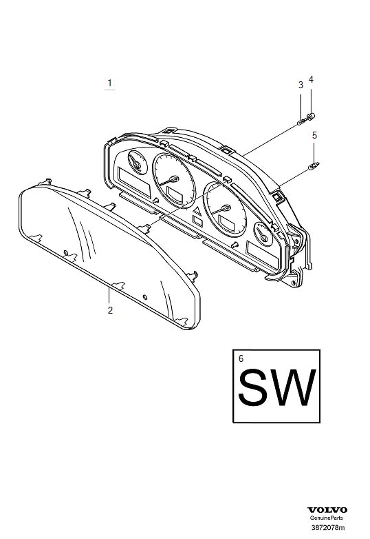 Diagram Combined instrument, combi-instrument for your Volvo V70  