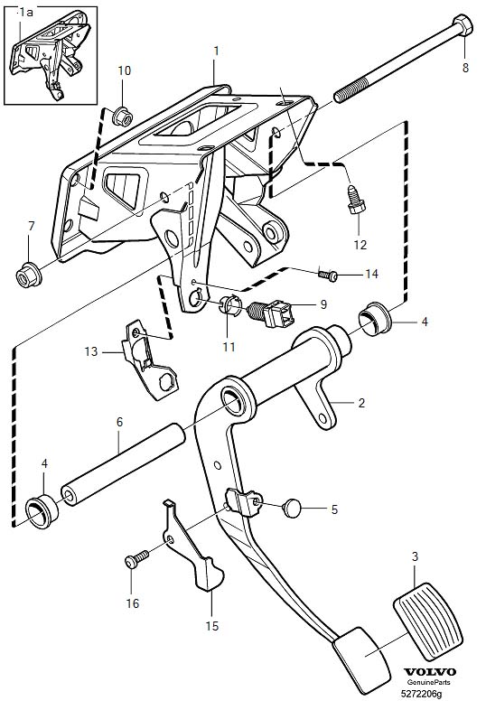 Diagram Brake pedal for your 2006 Volvo S40   