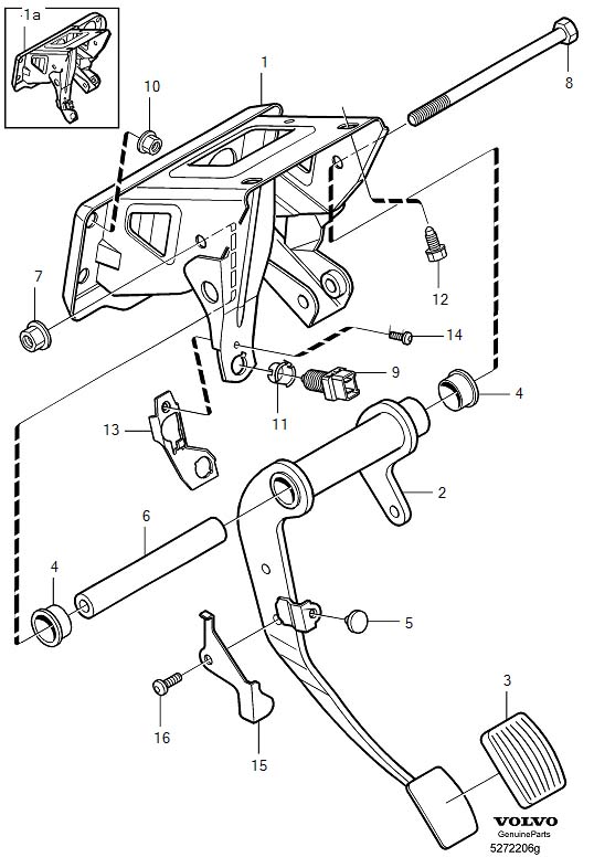 Full size assembly image of Brake pedal (1/6)