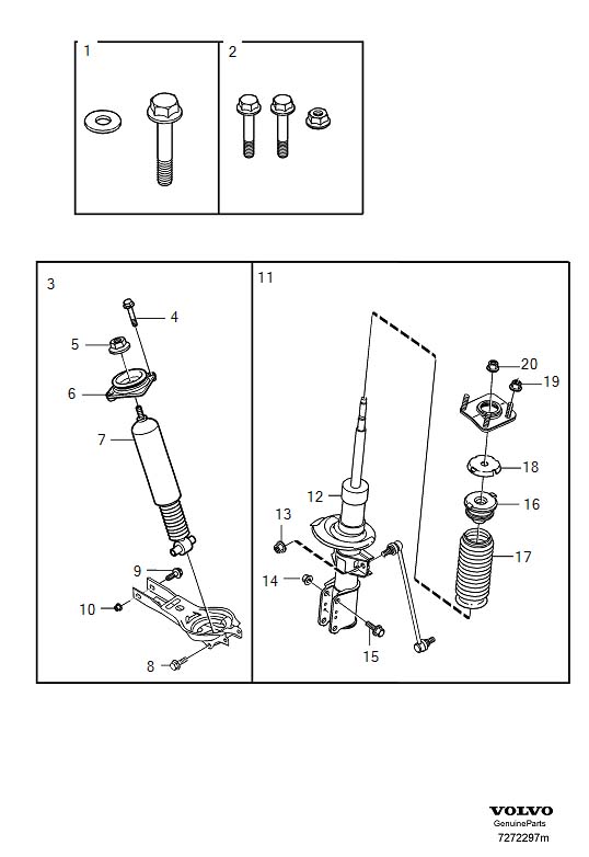 Diagram Shock absorber kit, shock absorber kits for your Volvo