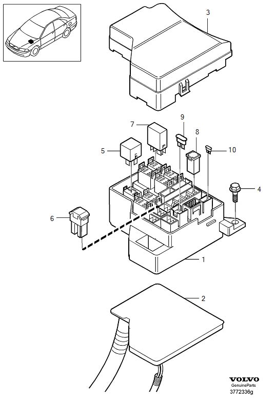 Full size assembly image of Central electr. unit, fusebox, central electr. unit, fusebox. (1/6)