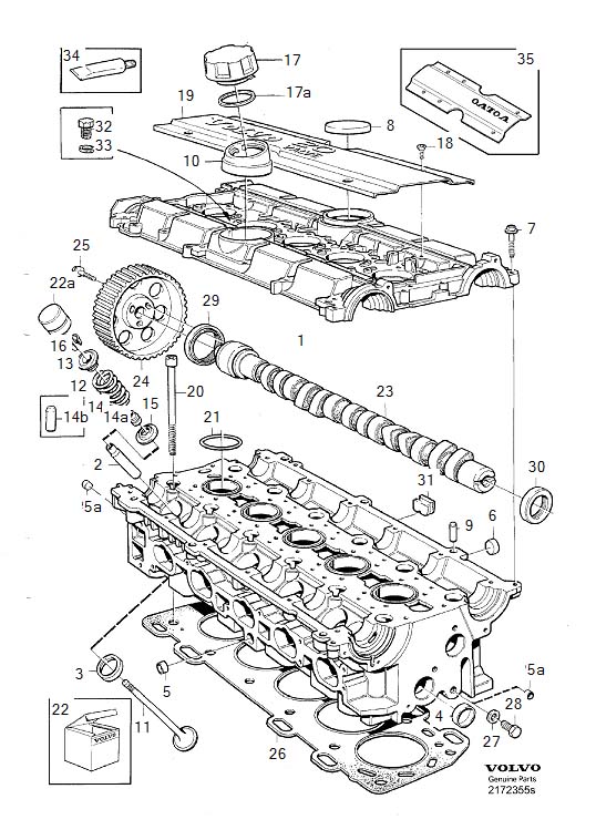 Diagram Cylinder head for your 1998 Volvo V70   