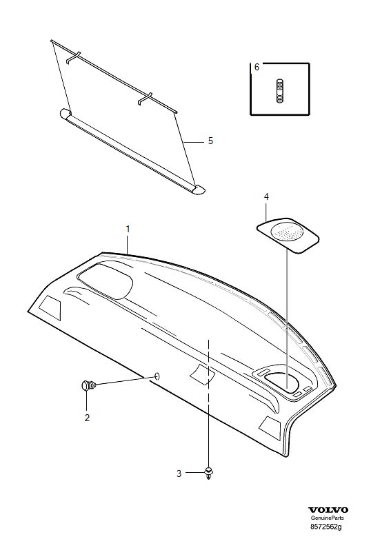 Diagram Rear shelf, Parcel shelf for your 2009 Volvo XC60   