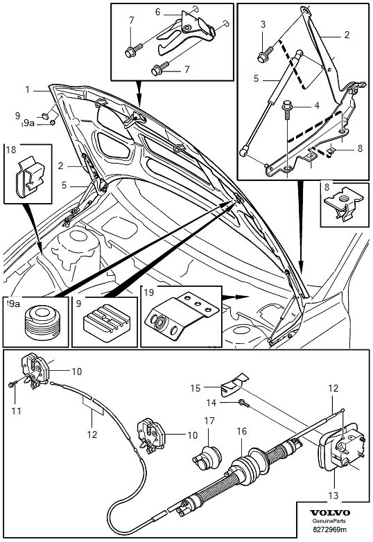Diagram Hood, bonnet for your Volvo S60 Cross Country  