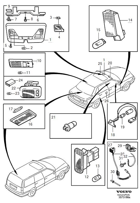 Diagram Interior lighting for your 2000 Volvo S40   