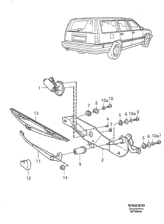 Full size assembly image of Rear window wiper (1/6)