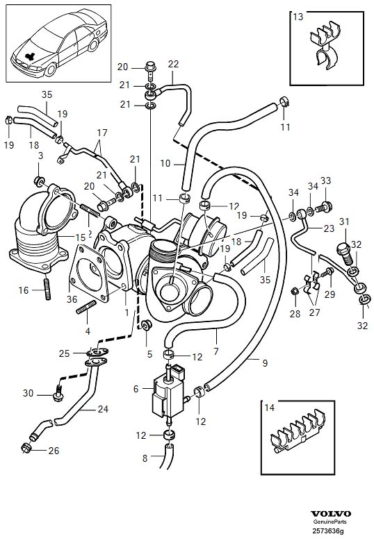 Diagram Turbocharger for your 2000 Volvo V70   