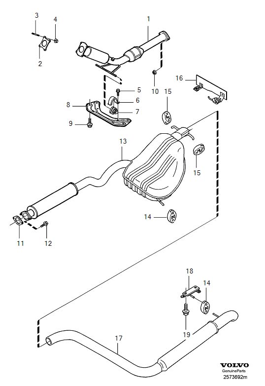 Diagram Exhaust system for your 2009 Volvo V70   