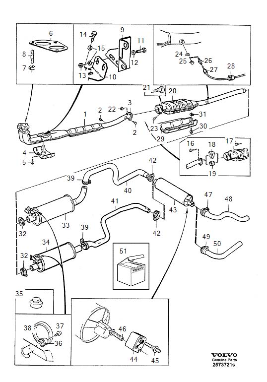 Diagram Exhaust system for your 2001 Volvo S40   