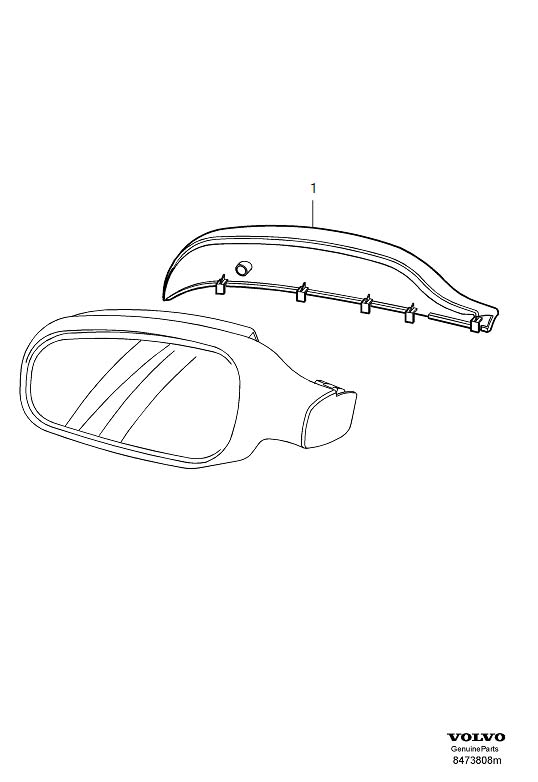 Diagram Door mirrors, rearview mirrors, Cover external rear view mirror for your 2005 Volvo V70   