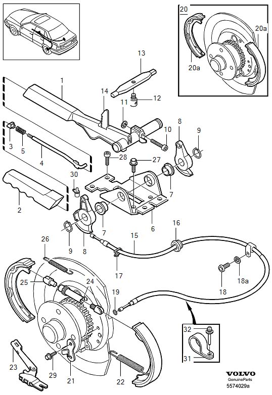 Diagram Parking brake for your 1998 Volvo V70   
