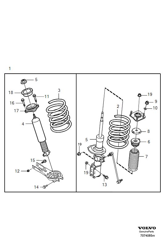 Diagram Suspension lowering kit, height reduction kit for your Volvo