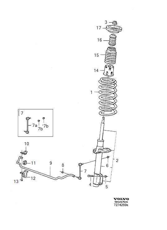 Full size assembly image of Front spring suspension (1/6)