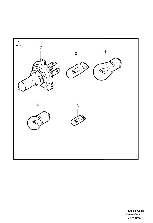 Diagram Bulb kit for your 2000 Volvo V70   
