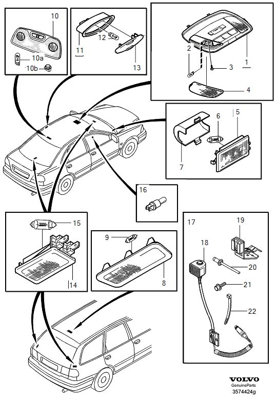 Diagram Interior light for your 2004 Volvo S40   