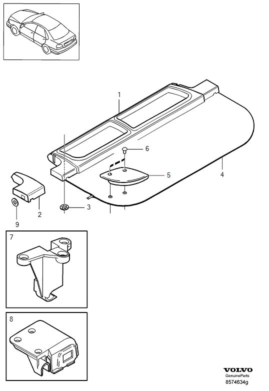 Full size assembly image of Parcel shelf, Rear shelf (1/6)
