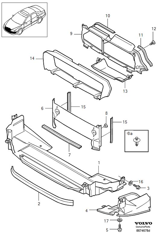 Diagram Air guides for your Volvo S60 Cross Country  