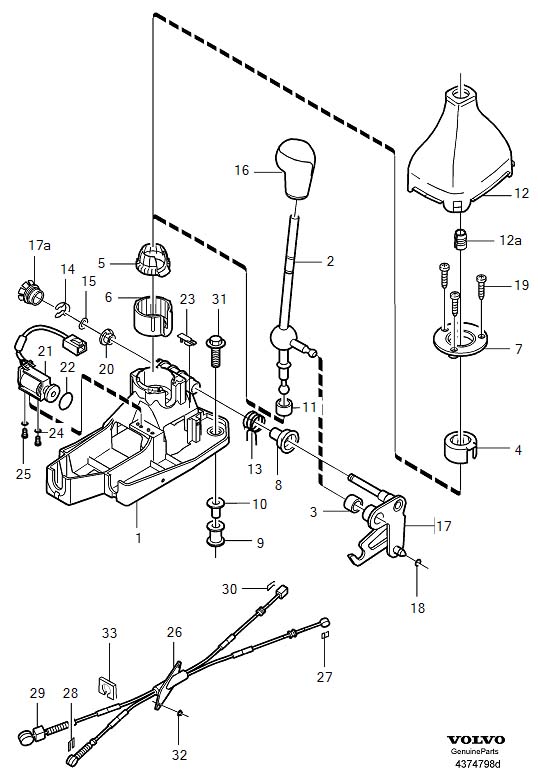 Diagram Shift control, gearshift for your Volvo