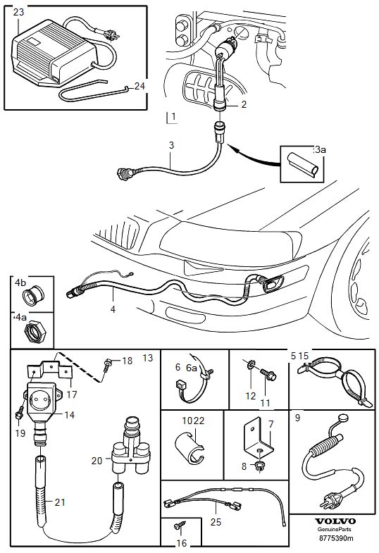 Diagram Electric engine heater for your Volvo