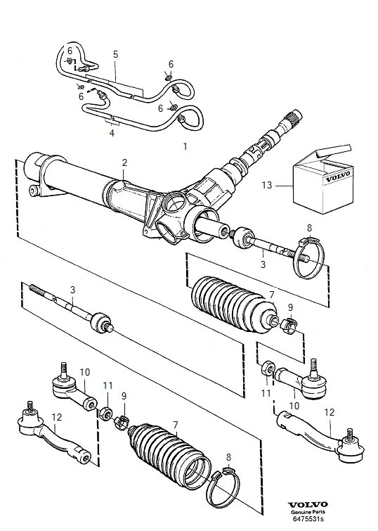 Full size assembly image of Steering gear (1/6)