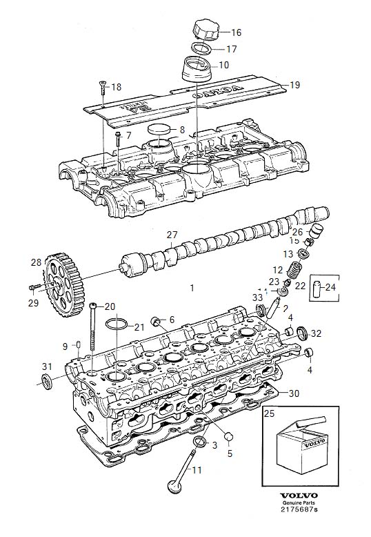 Diagram Cylinder head for your 2011 Volvo XC60   