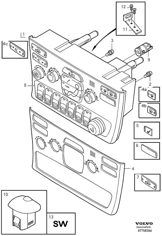 Diagram Heater controls for your 2009 Volvo XC60   