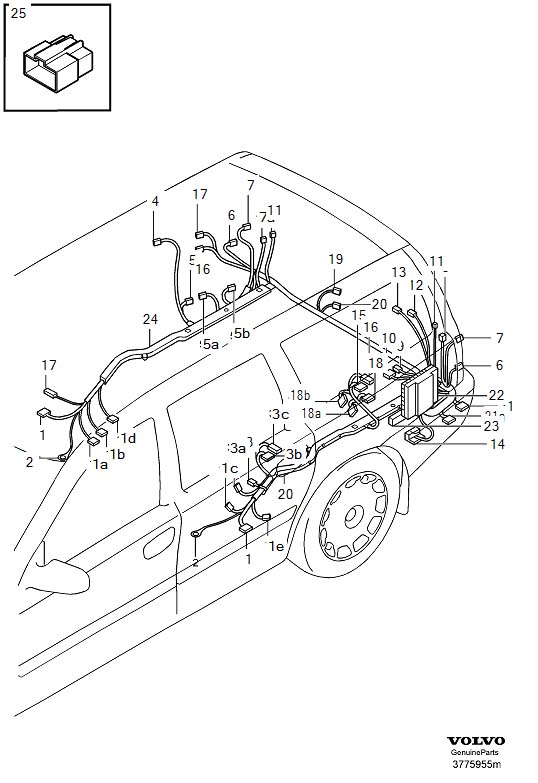 Diagram Cable harness, rear for your Volvo
