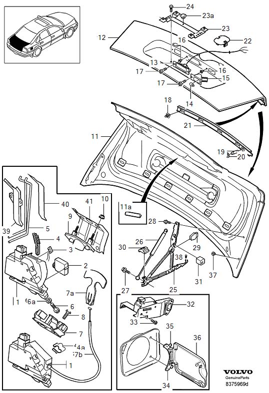 Diagram Boot lid, trunk lid for your 2020 Volvo XC90   