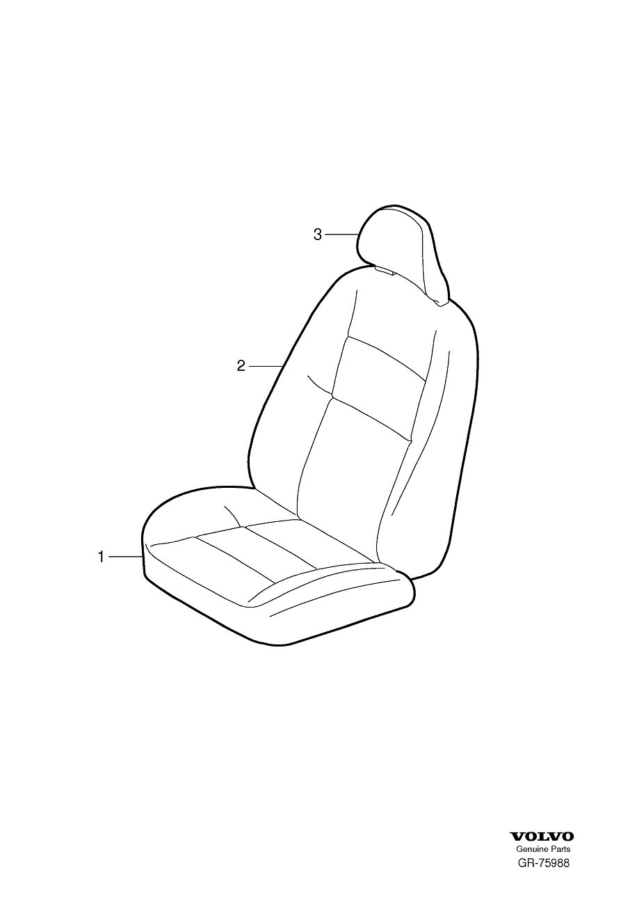 Diagram Upholstery front seat for your 2006 Volvo S40   