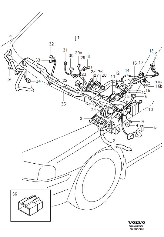 Diagram Cable harness, coupe for your 1998 Volvo V70   