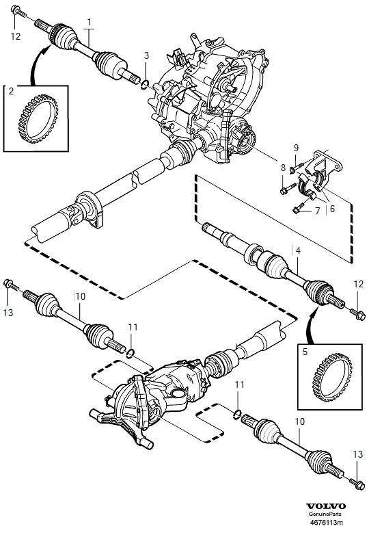 Diagram Drive shafts for your 2002 Volvo S40   