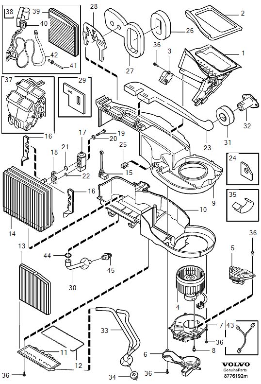 Diagram Climate unit for your 2001 Volvo V70   