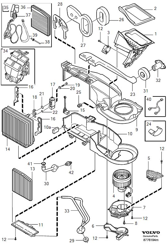Diagram Climate unit for your 2001 Volvo S60   