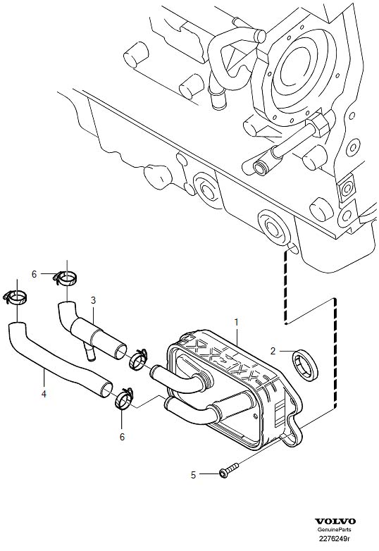 Diagram Oil cooler for your 2010 Volvo XC60   