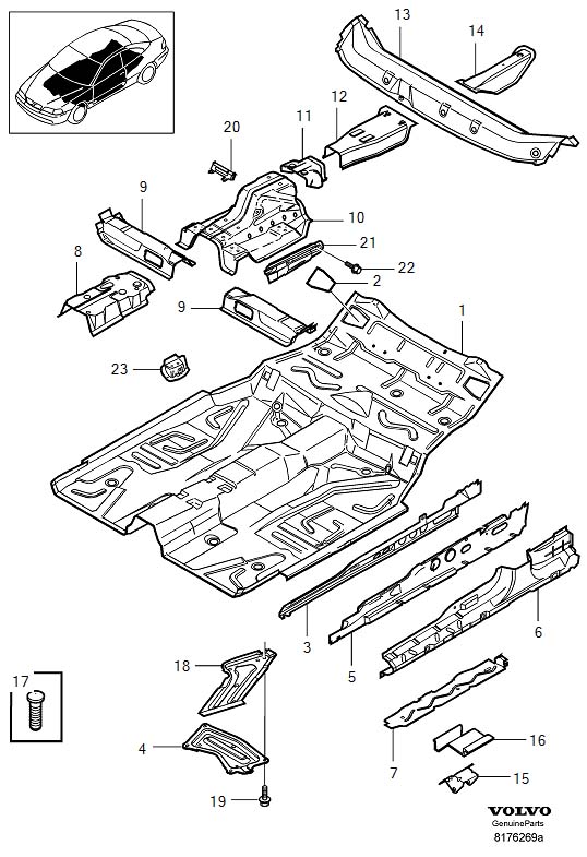 Full size assembly image of Front floor section (1/6)