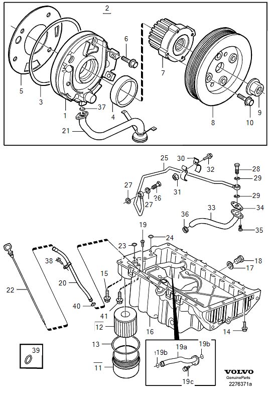 Diagram Lubricating system for your 2009 Volvo XC60   