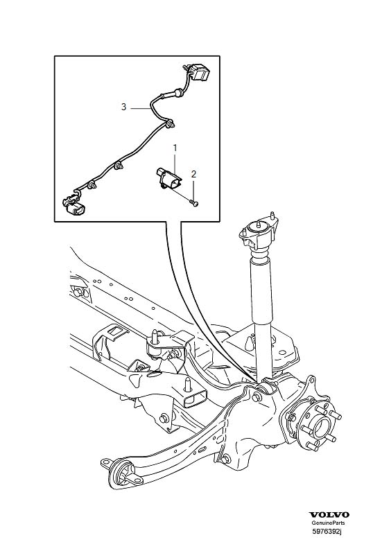 Diagram ABS sensor rear, anti-lock brake for your 2007 Volvo S40   