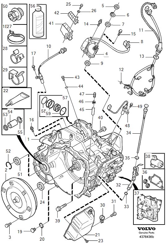 Diagram Gearbox, automatic, transmission, automatic for your Volvo V70  
