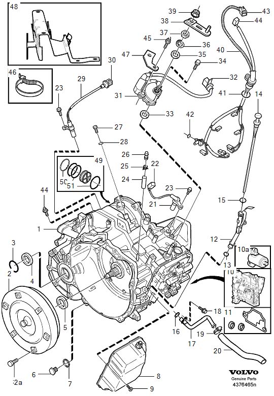 Diagram Transmission, automatic, gearbox, automatic for your 2004 Volvo S40   