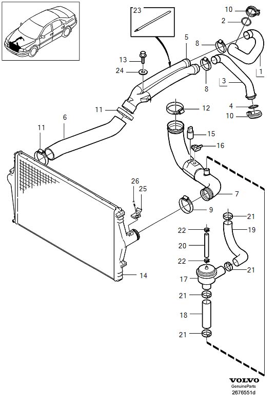 Diagram Intercooler for your 2000 Volvo S80   