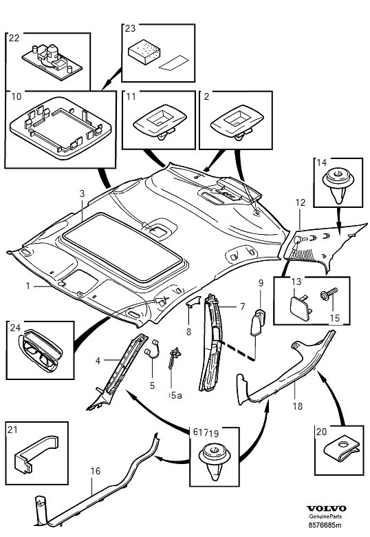 Diagram Side panel for your 2007 Volvo S60   