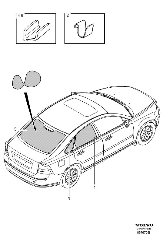 Diagram Sun curtain for your Volvo