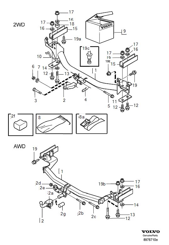 Diagram Towing hitch, detachable for your 1998 Volvo V70 XC   