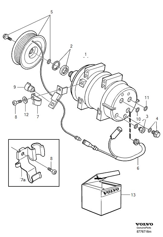 Diagram Compressor, cooling unit for your 2003 Volvo V70   