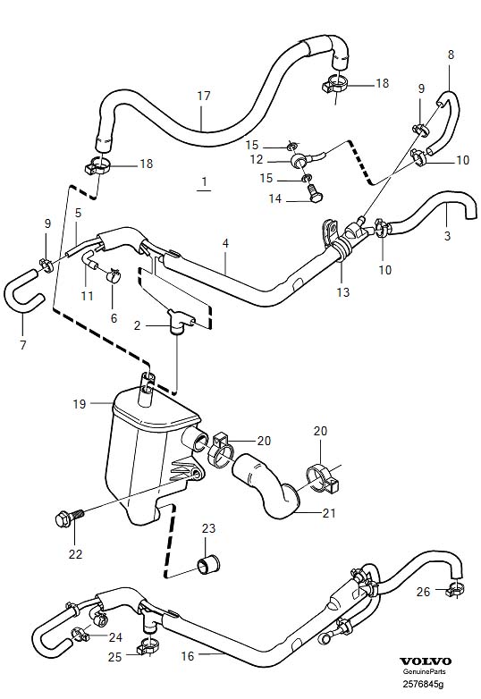 Diagram Crankcase ventilation for your 2003 Volvo S40   