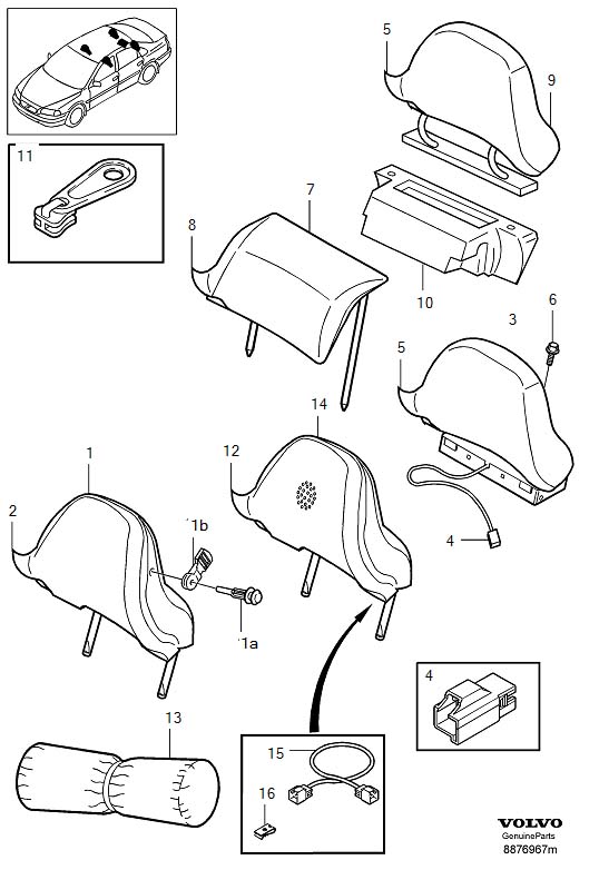 Diagram Head restraint for your 2024 Volvo S60   