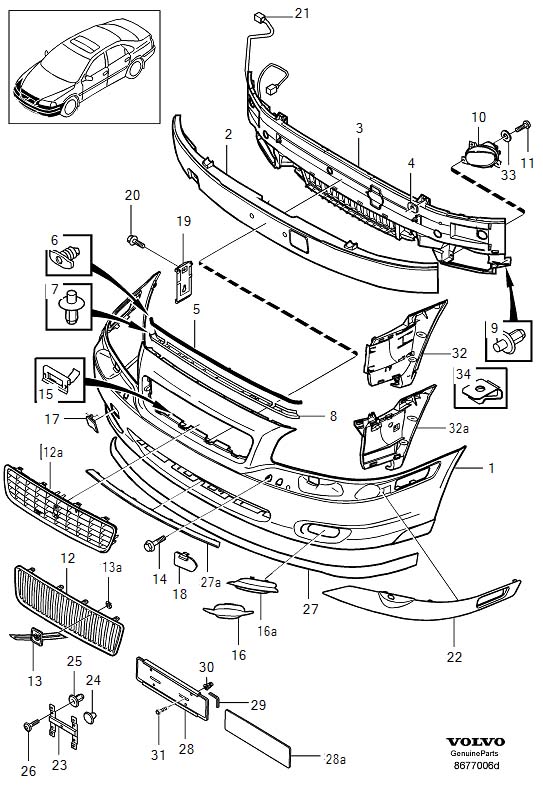 Diagram Front bumper for your 2022 Volvo XC60   