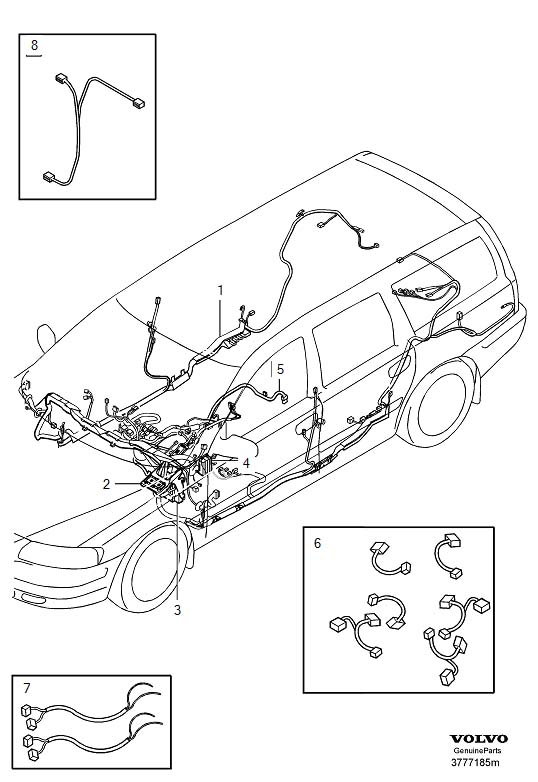 Full size assembly image of Cable harness, coupe (1/6)